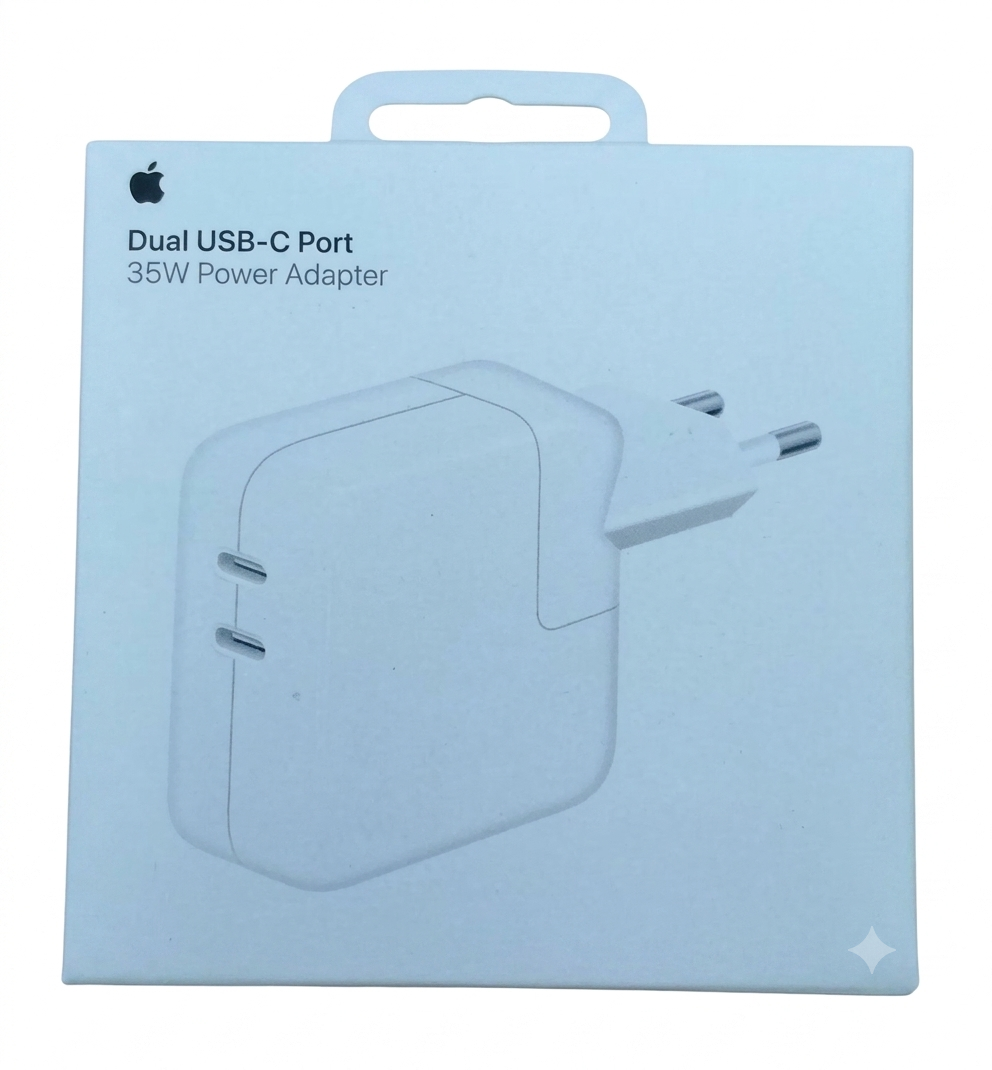 Cargador Apple 35W USB-C Doble Puerto Original, carga ultra rapida
